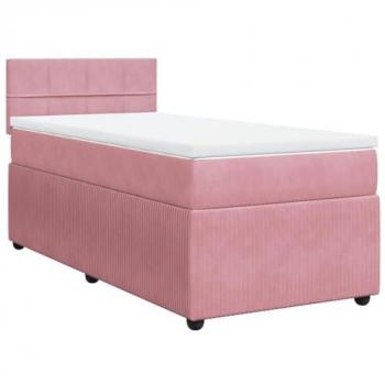 VidaXL Boxspringbett 90x190 cm Rosa mit Matratze und Samt