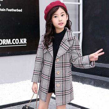 Chaqueta Exterior Lana de Otoño para Niñas Coreanas
