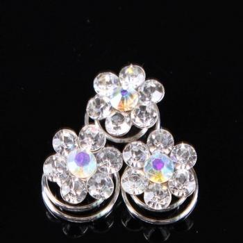 Épingles à cheveux mariage avec strass et fleurs