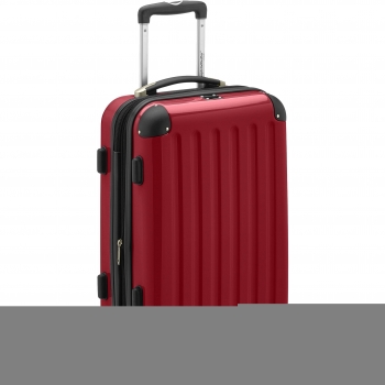 Rot‑Hartschalen‑Koffer Alex – 55 cm, 42 L, 4‑Rollen Rolltrolley