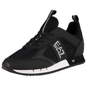EA7 Black Mesh Run Sneakers for Men
