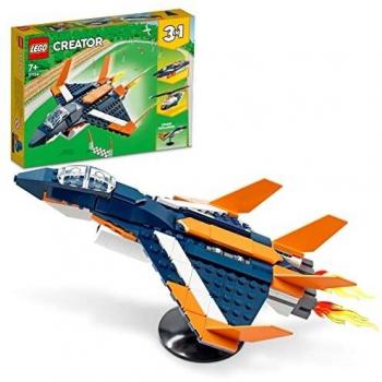 LEGO 31126 Avion supersonique avec hélicoptère et bateau transformables