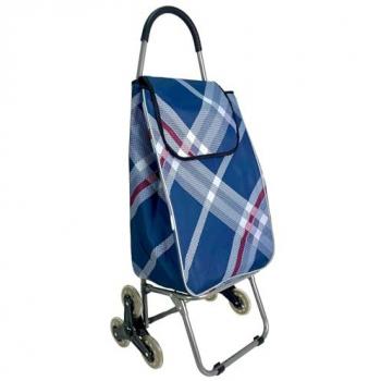 Carro de la Compra Plegable con 6 Ruedas para Escaleras y Bolsa Impermeable de 42L (Azul)