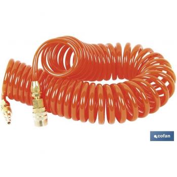 Espiral Cofan 15 m R‑¼ Manguera de Aire – Resistente a la Abrasión