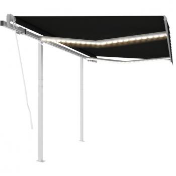 Tenda Automatica con Sensore Vento e LED 3x2,5 m Antracite vidaXL 421181