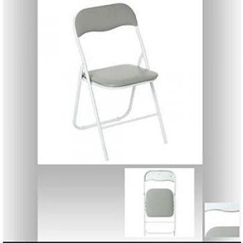 Set de 6 chaises pliantes en acier et PU gris