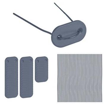 Kit Fissaggio Telo Frangivista Relaxdays, 52 Aste e Piastre di Montaggio, Grigio