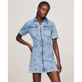 Salopette en jean bleu moyen délavé Tommy Jeans L