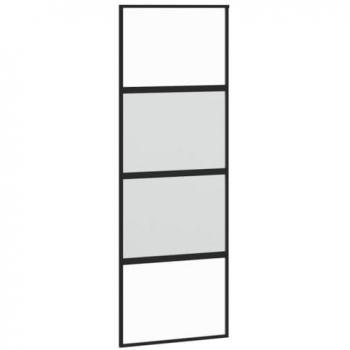 Puerta Corredera VidaXL Vidrio Templado y Aluminio Negra 76x205 cm