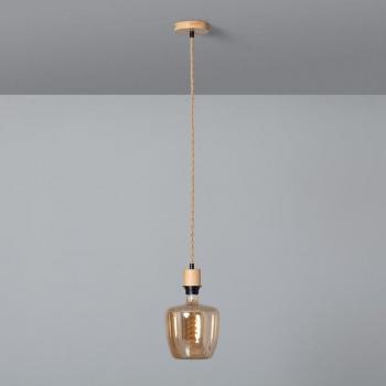 Suspension Douille Noir Naturel – Câble Tressé sans Abat‑jour