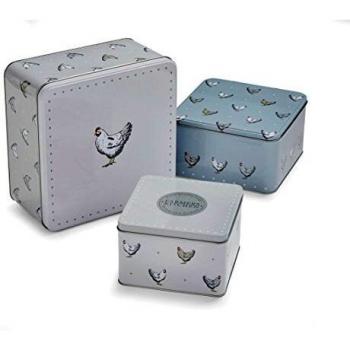 CookSmart Triple Square Cake Pans Set, Sizes Large 23cm, Medium 18.7cm, Small 15cm