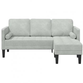 Canapé L‑shaped gris clair – Polyester moyen