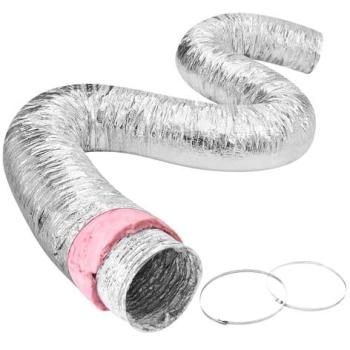 Industrial Strength VEVOR 254mm Flexible Dryer Duct – 7.62m, Triple Layer Protection, 2 Clamp System