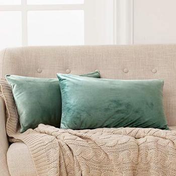 Crushed Mint Velvet Pillow Cases