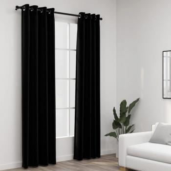 Cortinas opacas look lino 2 pzas 140x225 cm color antracita
