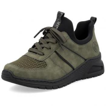 Rieker Damen Halbschuhe, Schwarz und Khaki