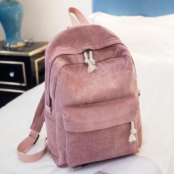 Sac à dos d'hiver rayé en velours pour adolescentes