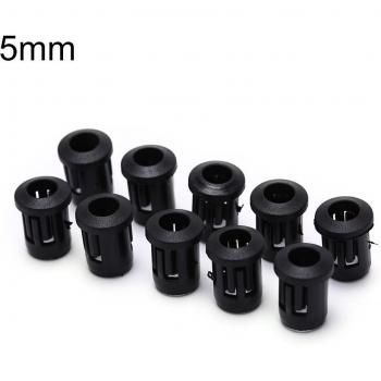 Luz LED Titular Negra 10 Unidades 3/5/8 mm, Clip Bisel y Soporte Socket