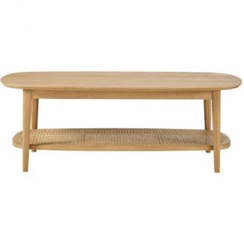 Mesa de Centro de Madera de Pino y Rejilla