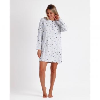 Camisola Manga Larga Cloudy Nights para Mujer Gris Estampado Tejido de Punto Admas