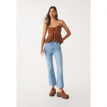 D78 Medium Light Blue Denim Flared Cut Jeans