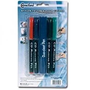 Stylos à encre pour CD/DVD 4 couleurs + correcteur