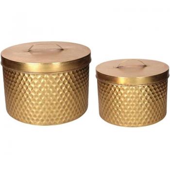 Scatola decorativa metallo oro 38h27,5