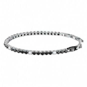 Bracciale Maserati Jewels tennis uomo in acciaio inox con zirconi, modello JM222AVC05
