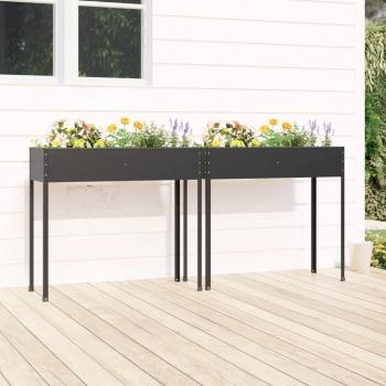 VidaXL Jardineras 2 unidades acero galvanizado gris antracita