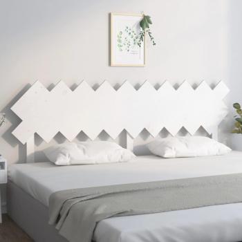 Cabecero de cama de madera blanca 196x3x80,5 cm