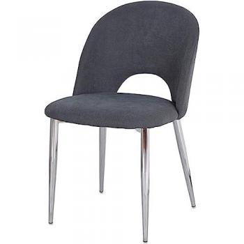 Silla de tela gris con hueco y patas cromadas 47*81*55