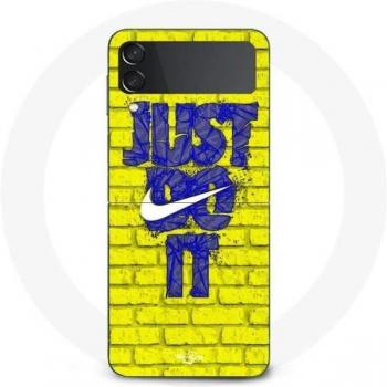 Z Flip3 Just Do It Protective Cover – Blue Base, Yellow Front