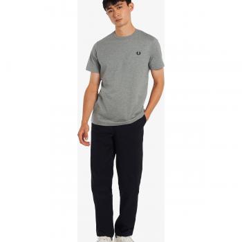 Fred Perry Crew Neck Grey Cotton T-Shirt for Men