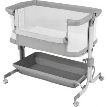 Costway Babybett 3‑in‑1 mit Matratze und Aufbewahrungskorb – Grau