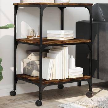 VidaXL 3-Tier Printer Stand Smoked Oak 19.7x16.1x29.5 Engineered Wood