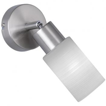 Trio Leuchte: LED Spot mit Nickelmatt Finish und weißgewischtem Glaskörper (871410107)