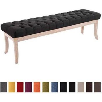 CLP Sitzbank Ramses – 150 cm lange Holzbank, 46 cm Sitzhöhe, dunkelgrauer Stoffbezug