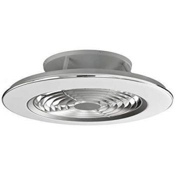 35W DC Reversible Ceiling Fan Light with LED and Remote, Chrome/Grey