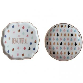 Mini plat en céramique pour rangement de bijoux