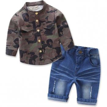 Set Denim Casual 0-7 años con Motivo Camuflado