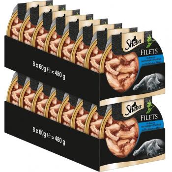 16x60g Sheba Dômes Filets fins poulet, thon