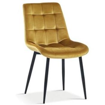 Chaise KALI en velours luxe avec pieds en métal or