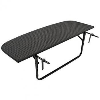 DEGAMO Balkon Tischhängemöbel 120x40cm, Metall + Polyrattan schwarz