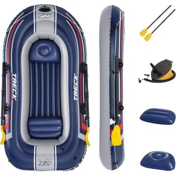 Gommone Gonfiabile Treck X2 255x127x36 Cm con Remi e Pompa a Pedale