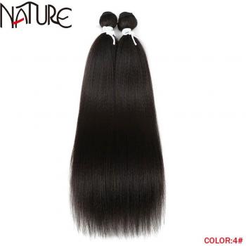 High Temperature Fiber Yaki Straight Hair Extensions 22 Inch