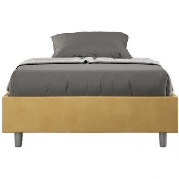 Letto Matrimoniale Singolo Imbottito Microfibra Senza Rete Azelia 120x200 Ocra