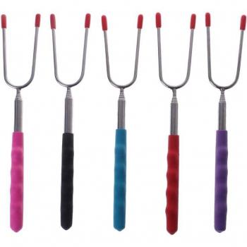 Campfire Companion – Adjustable BBQ Fork & Roasting Sticks for Marshmallows, Dogs, Smores, Stainless Steel