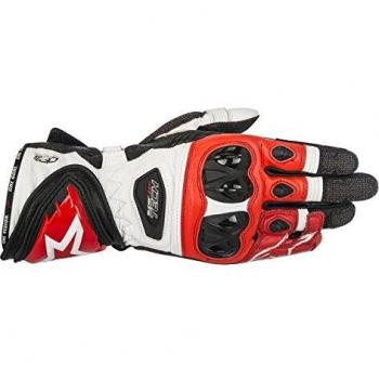 Guanti Alpinestars Supertech Moto in Pelle Nero Bianco Rosso XL