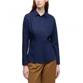 Eterna Navy Hemdbluse für Damen, Größe 38, bügelfrei