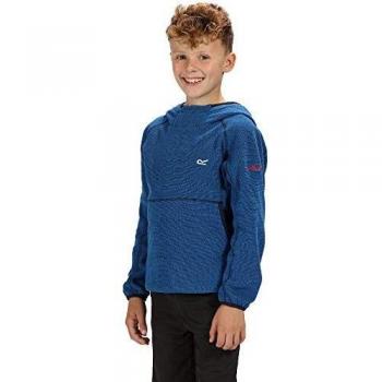 Regatta Kindermode: Fleecejacke Bramar, Känguru‑Tasche, blaue Kapuze